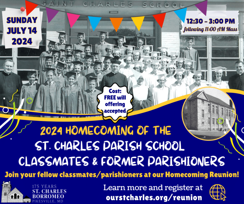 St. Charles Parish School Homecoming and Reunion flyer