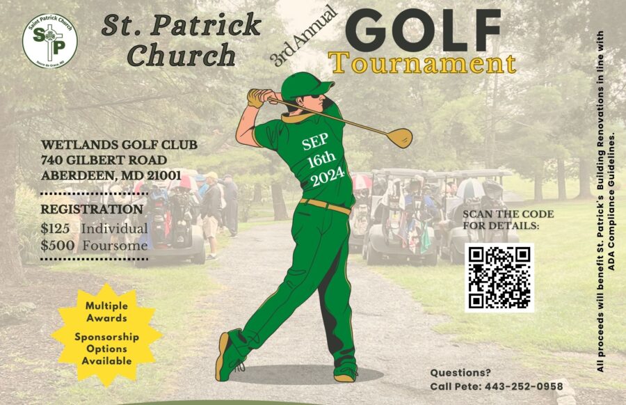 St. Patrick Church's 3rd Annual Golf Tournament flyer