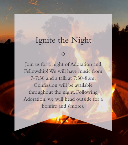 Ignite the Night for Young Adults flyer