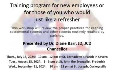 Sacramental Records Training flyer