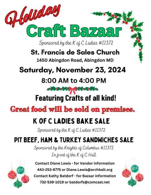 Holiday Craft Bazaar flyer