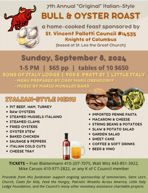 Bull & oyster roast flyer