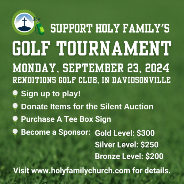 Holy Family Annual Golf Tournament flyer