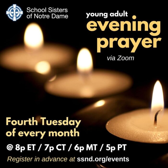 Online Evening Prayer with Young Adults flyer