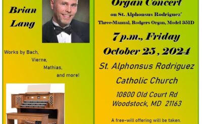 Second Annual Organ Concert flyer