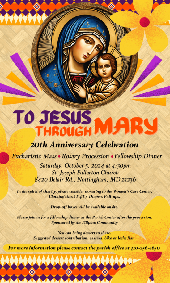 To Jesus Through Mary flyer