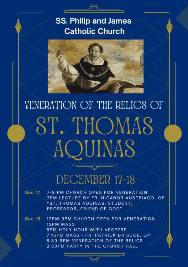 Relics of St. Thomas Aquinas flyer