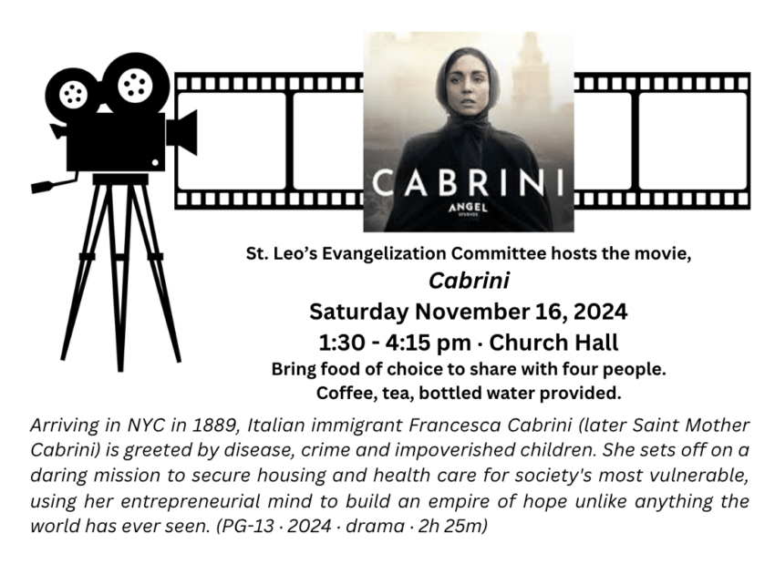 cabrini movie night flyer