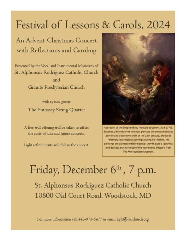 Annual Festival of Lessons and Carols Concert flyer