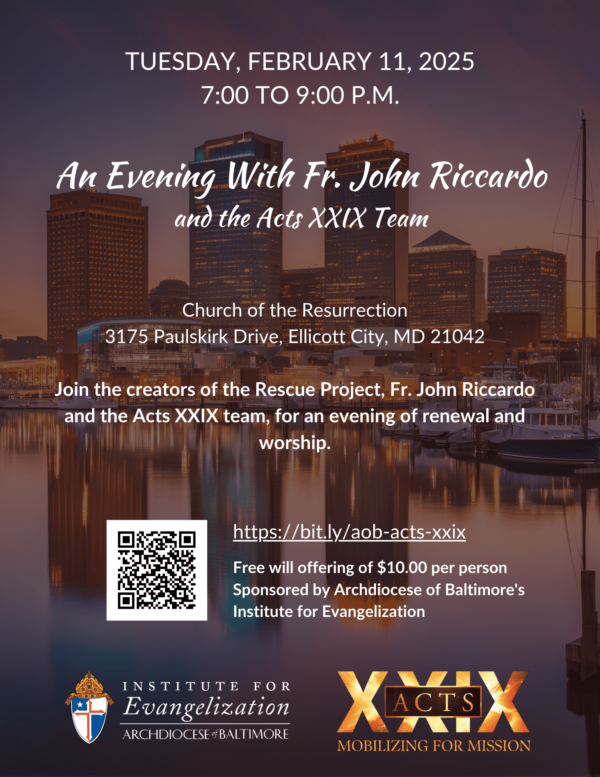 An Evening with Fr. John Riccardo flyer