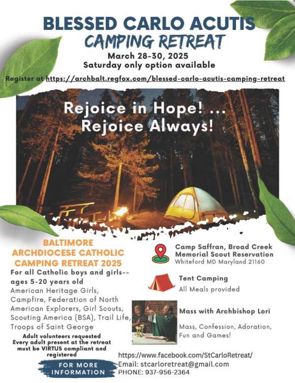 blessed carlo acutis catholic camping retreat