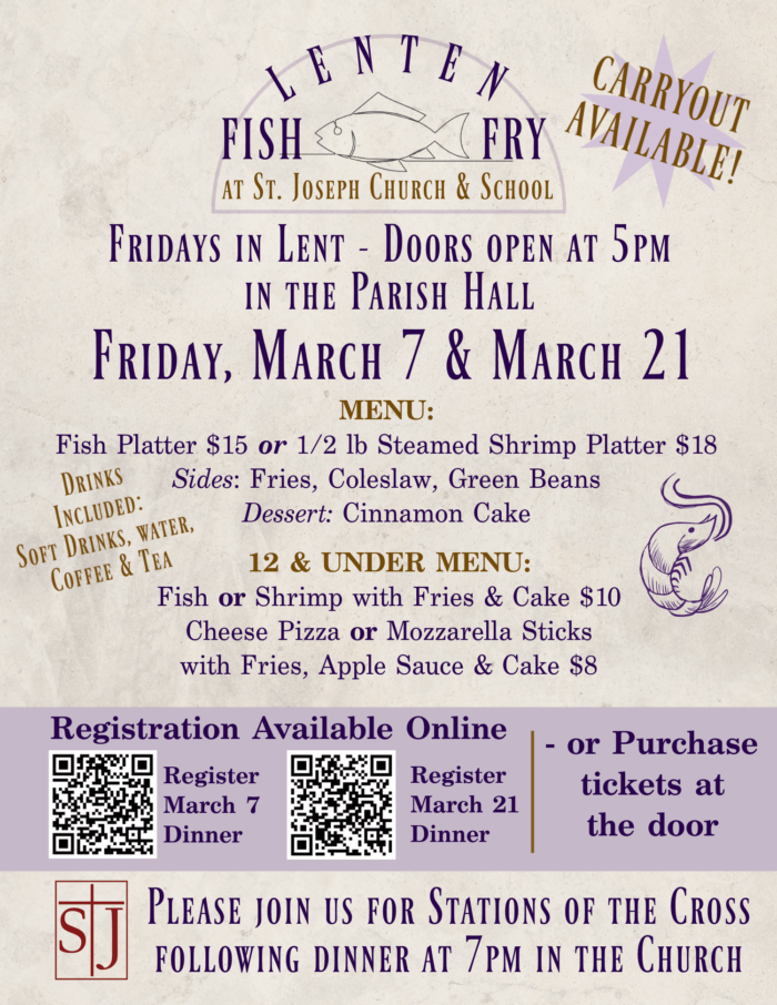 Lenten Fish Fry flyer