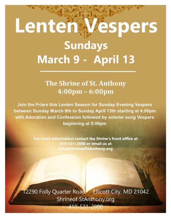 Sunday Evening Vespers flyer